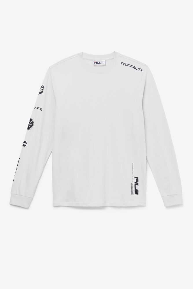 Fila Tričko Panske Phantom Dlho Sleeve Biele - IPWYM5726